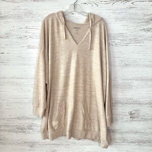 TORRID Relaxed Super Soft Plush Tunic Hoodie in Oatmeal Brown 5X Tan